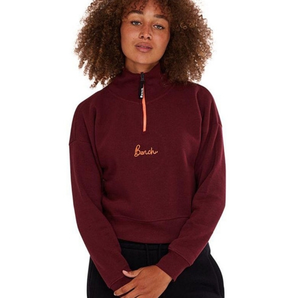 Bench Women's Burgundy Half-Zip Top